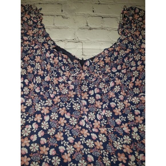 Nwt B.Smart Size 7 Navy Floral Dress - Picture 2 of 2